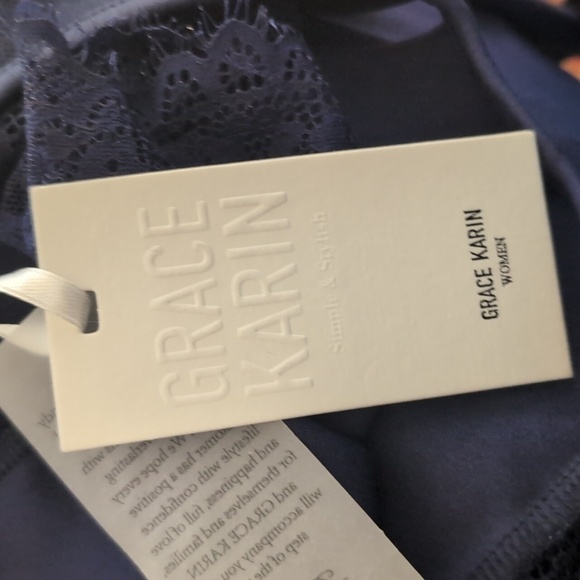 Grace Karin Navy Lace top Dress Size XL New with Tags - Picture 3 of 16